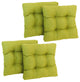 19" Squared Tufted Dining Chair Cushion, Set of 4, Lime