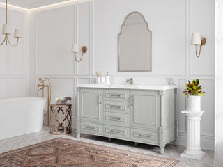 Aberdeen 60 Single Bathroom Vanity in Coventry Gray 2" Calacatta Nuvo