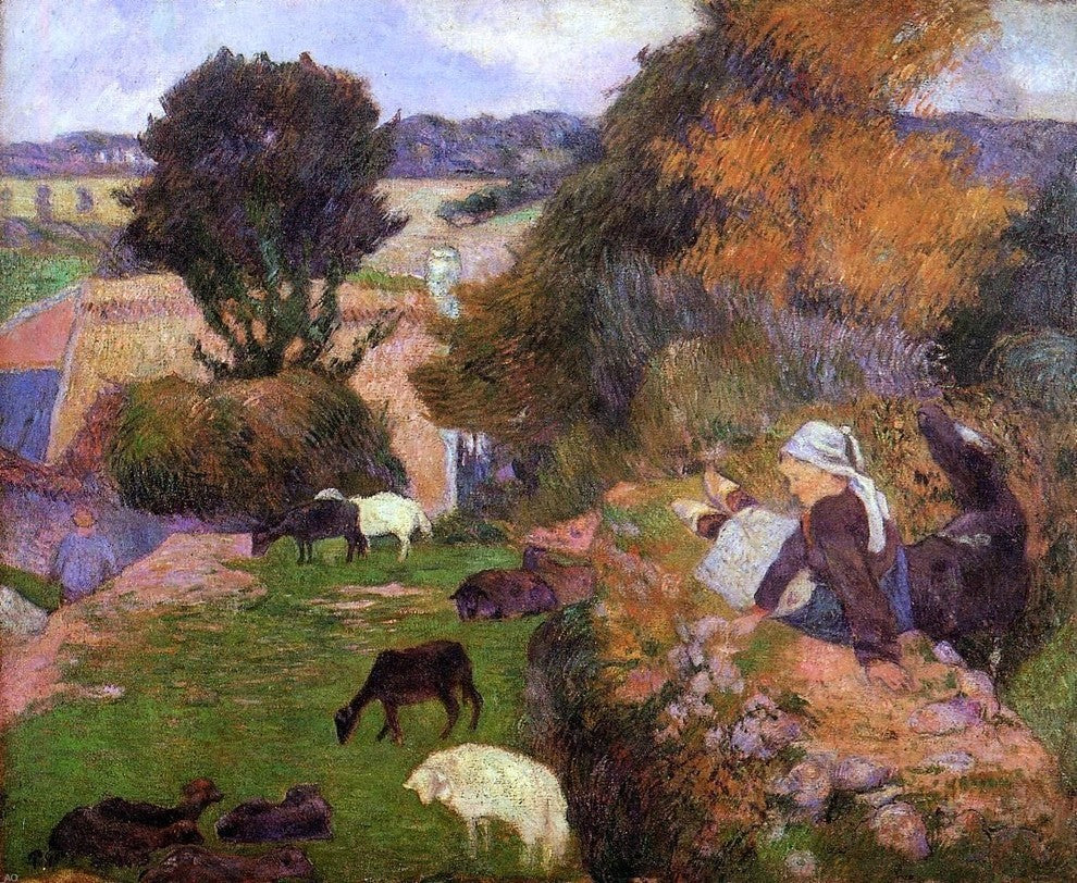 Paul Gauguin A Breton Shepherdess Wall Decal