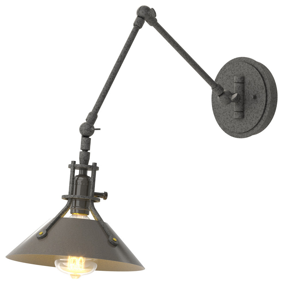 Henry Sconce, Natural Iron Finish, Dark Smoke Accents