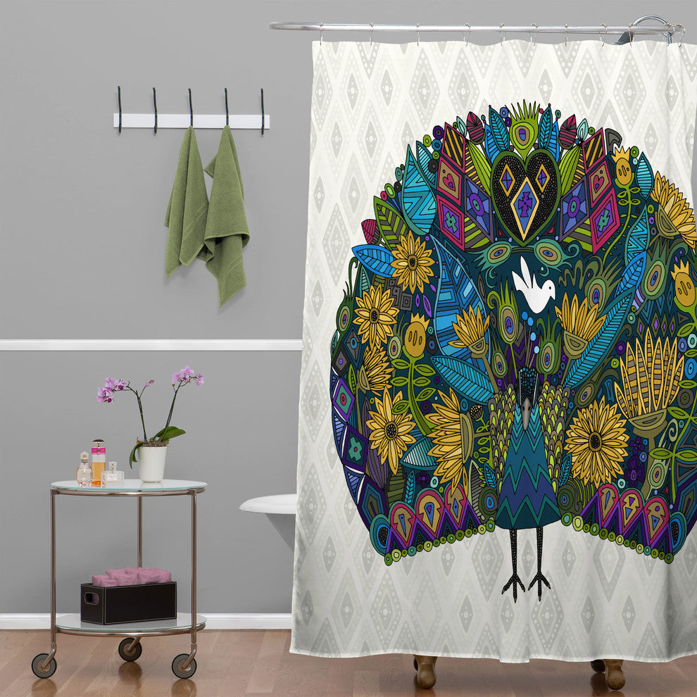 Deny Designs Sharon Turner Peacock Garden Shower Curtain