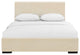 Beige Upholstered Full Platform Bed