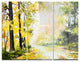 "Road in Colorful Forest" Glossy Metal Wall Art, 3 Panels, 36"x28"