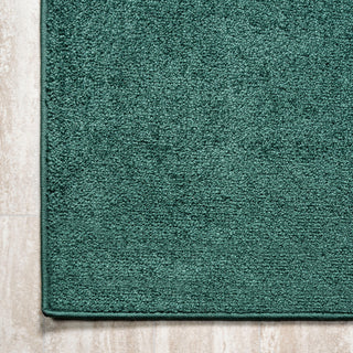 Haze Solid Low-Pile Runner Rug, Emerald, 8 X 10