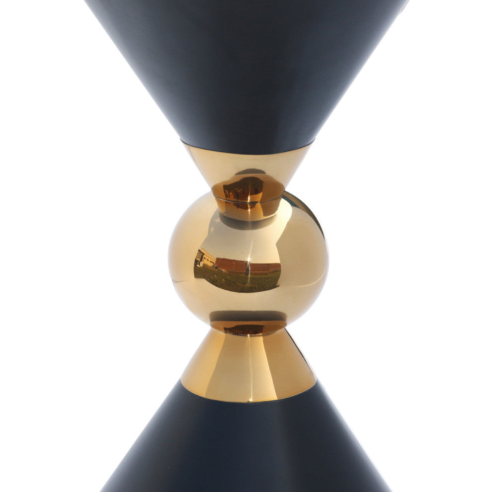 Malia Iron End Table, Black/Gold