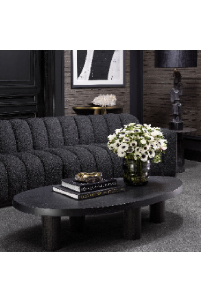 Charcoal Gray Solid Mahogany Wood Coffee Table | Eichholtz Prelude