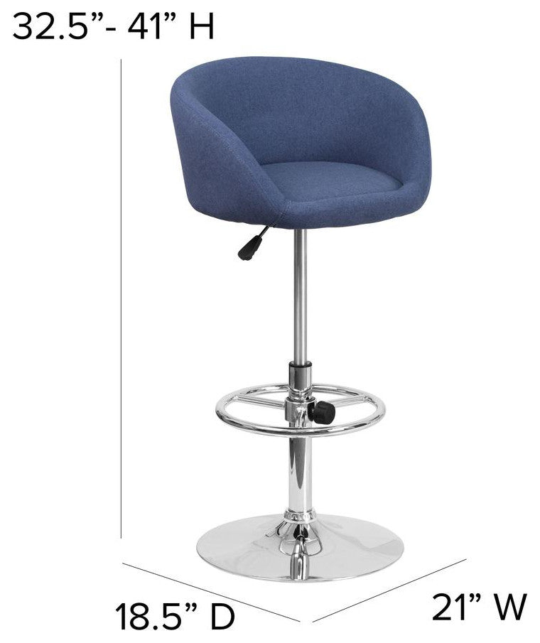 Legacy Contemporary Swivel Barstool in Brushed Stainless Steel and Grey Faux...