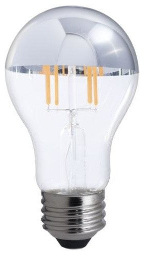 LED Silver Bowl Clear Light Bulb - A19 - 4 Watt - 400 Lumens - Dimmable