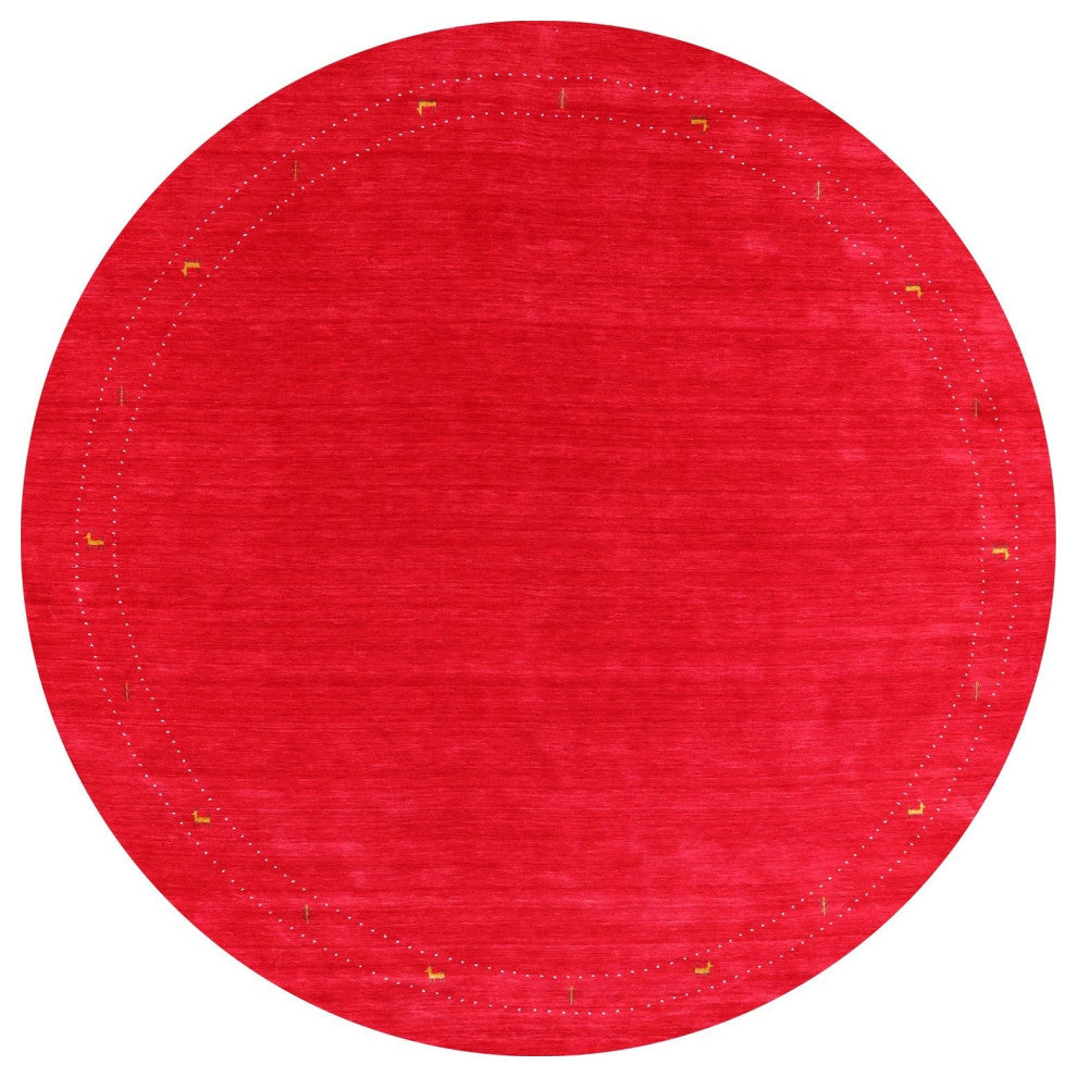 10' Round Handmade Persian Gabbeh Wool Rug - Q15020