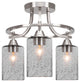 Paramount 3-Light Semi-Flush Light, Brushed Nickel, 4" Smoke Bubble Glass