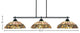 Odyssey 3-Light Island Light With Round Fitter, 16" Cobblestone Art Glass