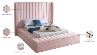 Kiki Velvet Bed, Pink, Full