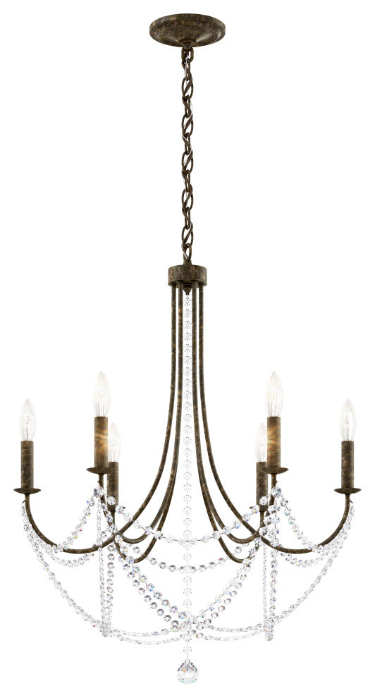 Schonbek Rj1006N-76H 6 Light Crystal Chandelier, Heirloom Bronze