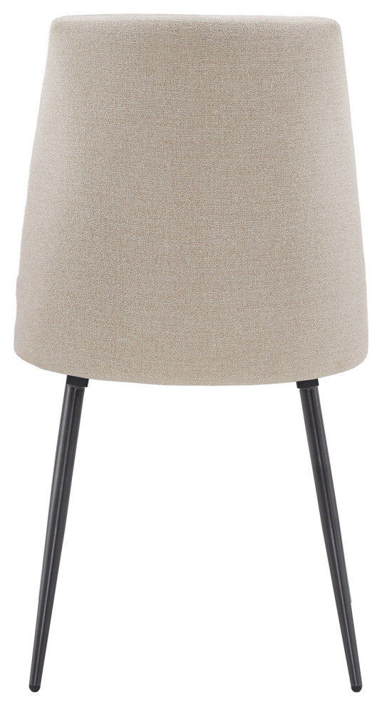Rashmi Upholstered Dining Chairs (Set of 2) - Beige Chenille, Black Legs