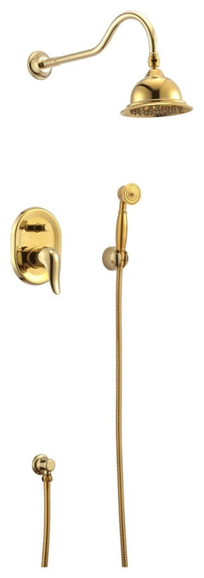 Fontana Denver Wall Mount Gold Finish Rainfall Shower Set