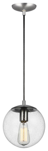 Leo - Hanging Globe 1-Light Pendant, Satin Aluminum