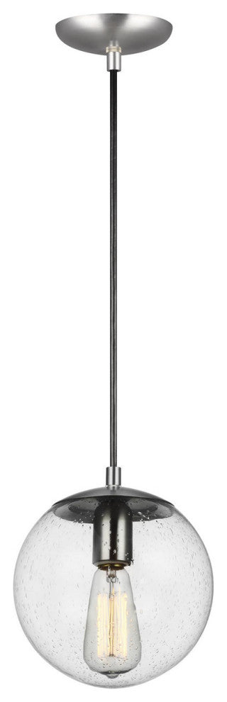 Leo - Hanging Globe 1-Light Pendant, Satin Aluminum