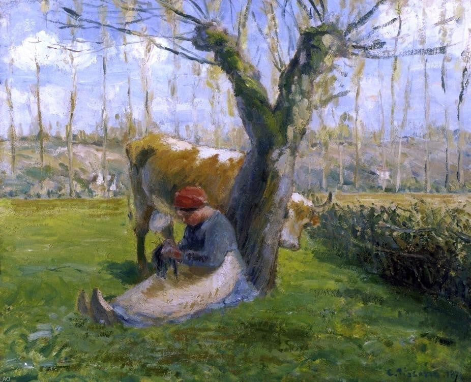 Camille Pissarro The Cowherd - 20" x 25" Premium Canvas Print