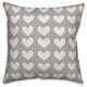 Grey And White Hearts Throw Pillow Cover, 16x16