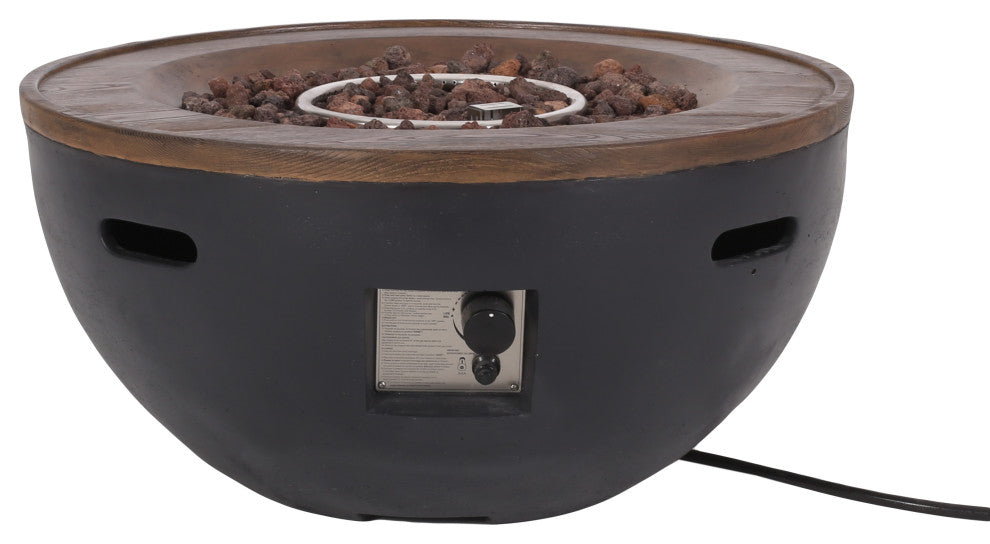 Gaylor Outdoor 40,000 BTU Lightweight Concrete Bowl Fire Pit with Tank Holder