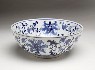 14" Blue and White Bowl