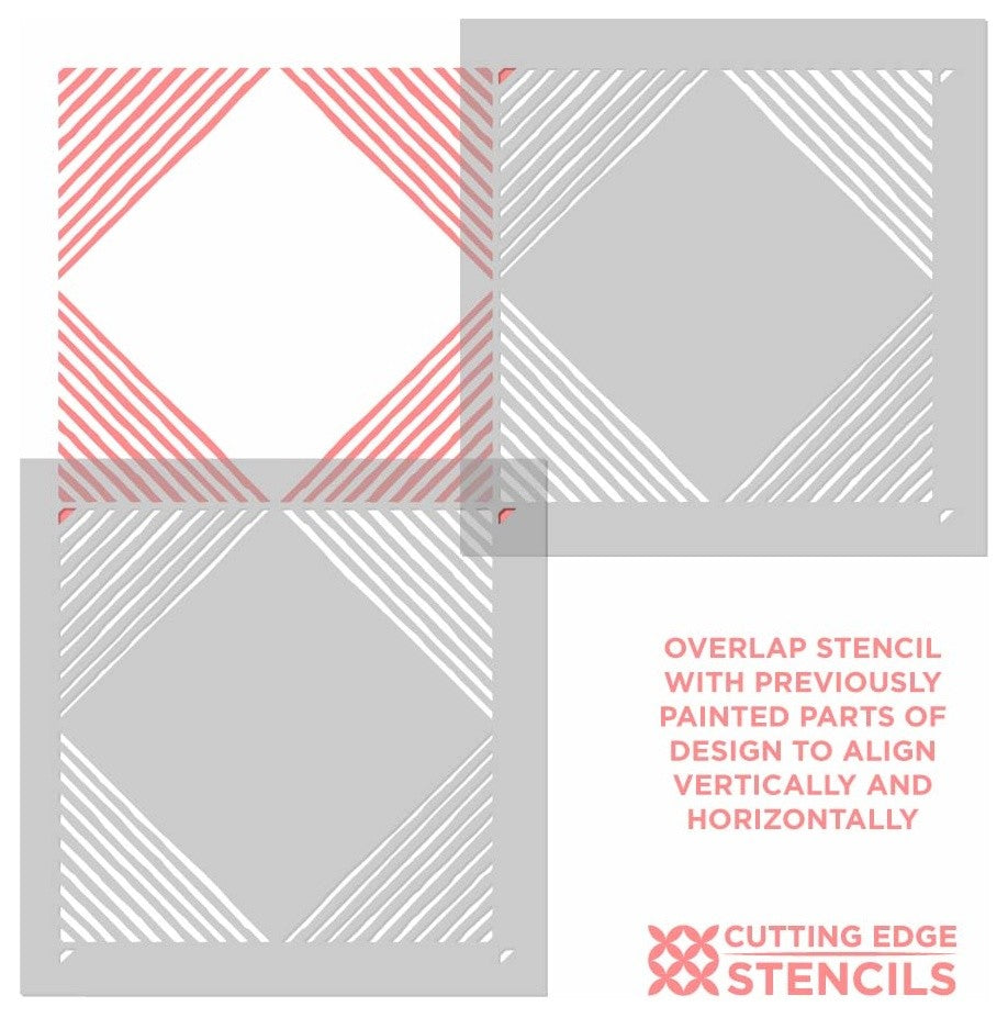 Nola Tile Stencil - DIY Faux Geometric Tiles - Cement Tile Stencils, Large