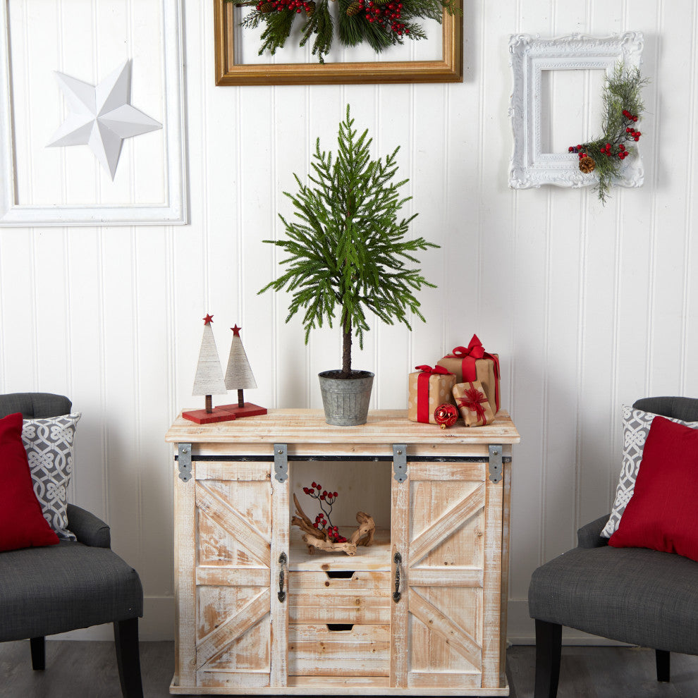 36" Christmas Artificial Tree, Decorative Planter