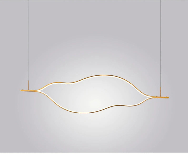 Kussnacht | Creative Gold Wave Chandelier for Dining Room, 55"