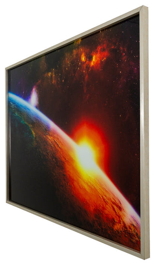 'Setting Sun', Photo Printed on Tempered Glass, Framed