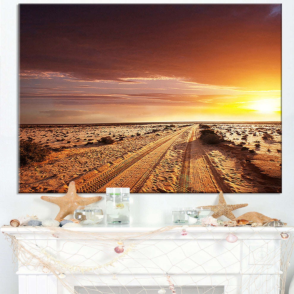 "Off-Road in Desert at Sunset" Modern Landscape Wall Art Canvas", 40"x30"