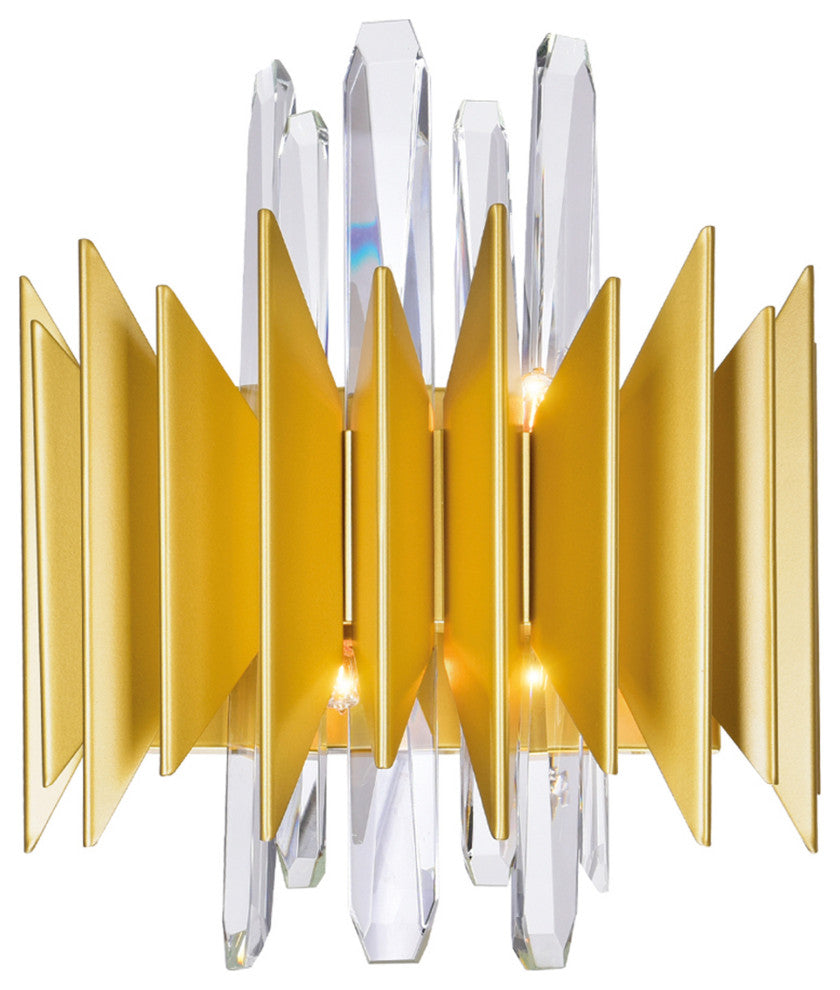 Cityscape 5 Light Wall Sconce With Satin Gold Finish