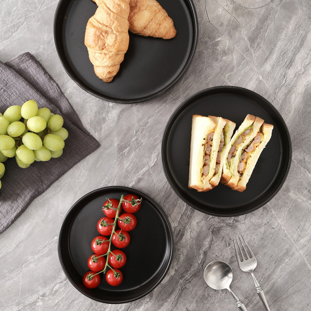 3-Piece Stone Lain Celina Stoneware Service Bowl Set, Black