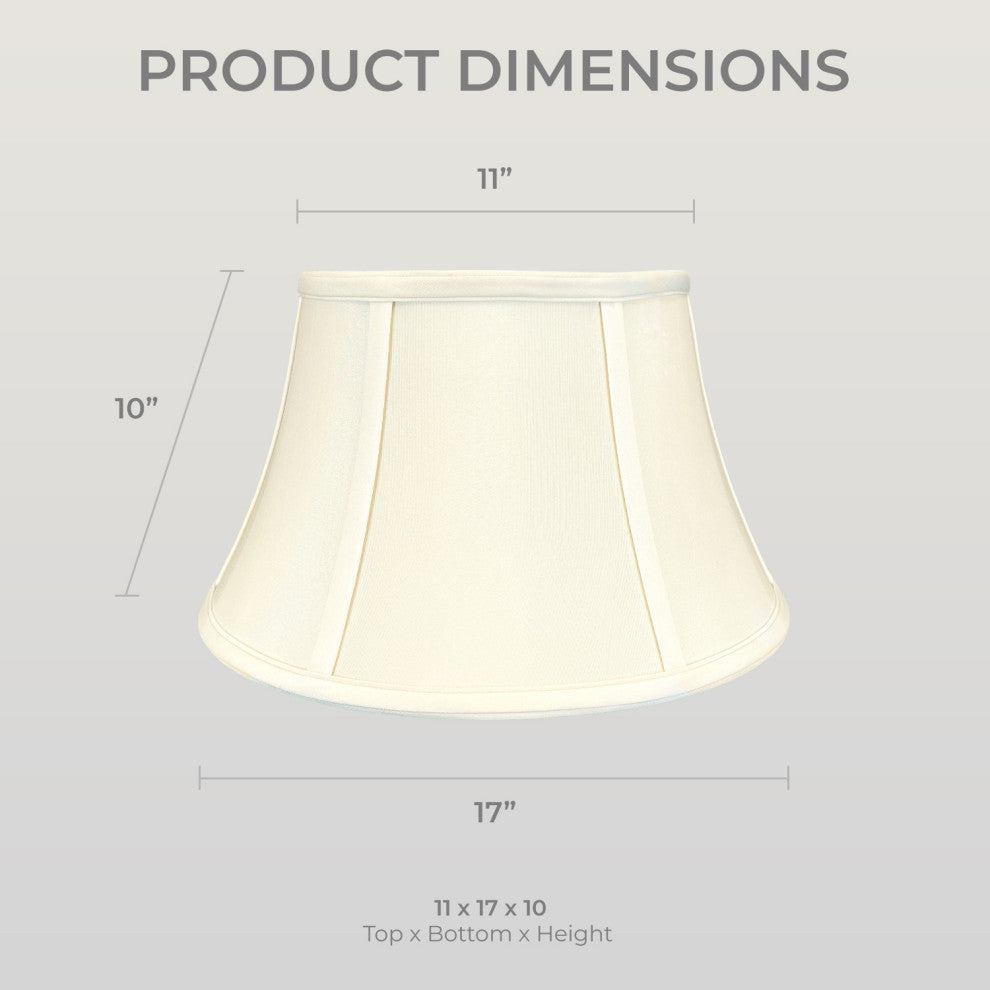 Royal Designs Shallow Drum Bell Bouillotte Lamp Shade, Eggshell, 11x17x10, Singl