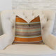 South Shore Amber Orange Olive and Cream Handmade Luxury Pillow, 20"x20"