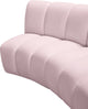 Infinity Channel Tufted Velvet Modular Chair, Pink, 4 Piece