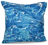 M?lange, Geometric Outdoor Pillow, Turquoise, 20"x20"