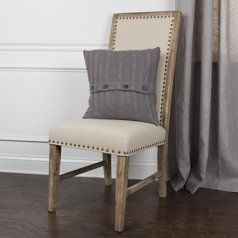Rizzy Home T05068 Cable knit 18"x18" Pillow Gray