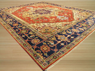 EORC Hand-knotted Wool Rust Traditional Oriental Serapi Rug, Rectangular 4'x6'