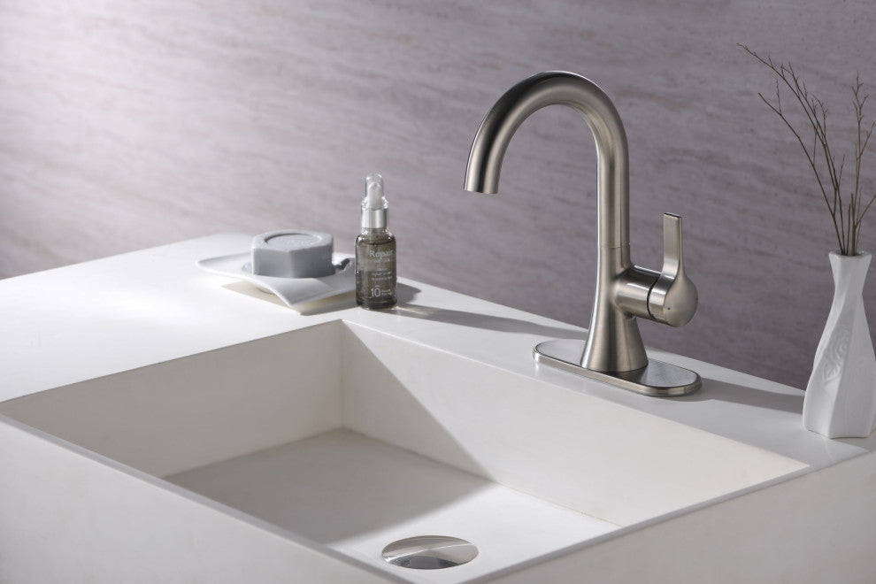 Ultra Faucets UF3800X Single Handle Bathroom Faucet, Brushed Nickel