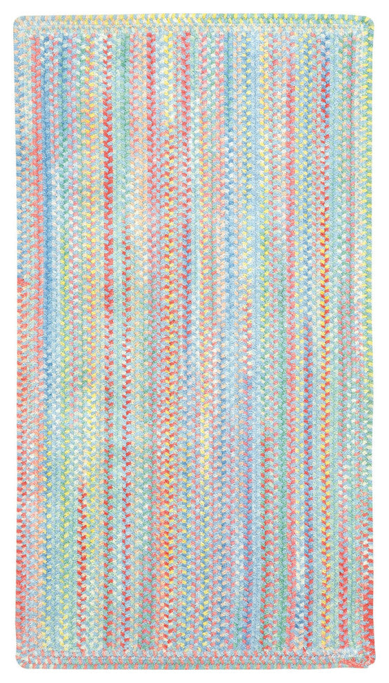 Capel Baby's Breath Medium Blue 0450_440 Braided Rugs - 5' X 8' Concentric Recta