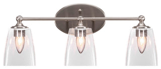 Capri 3-Light Bath Bar, Brushed Nickel/Square Clear Bubble