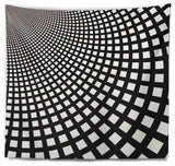 Fractal Square Pixel Mosaic Illustration Abstract Wall Tapestry, 60"x50"