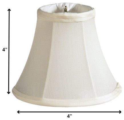 4" Ivory Slanted Silk Set of 6 Chandelier Pongee Shantung Lampshades