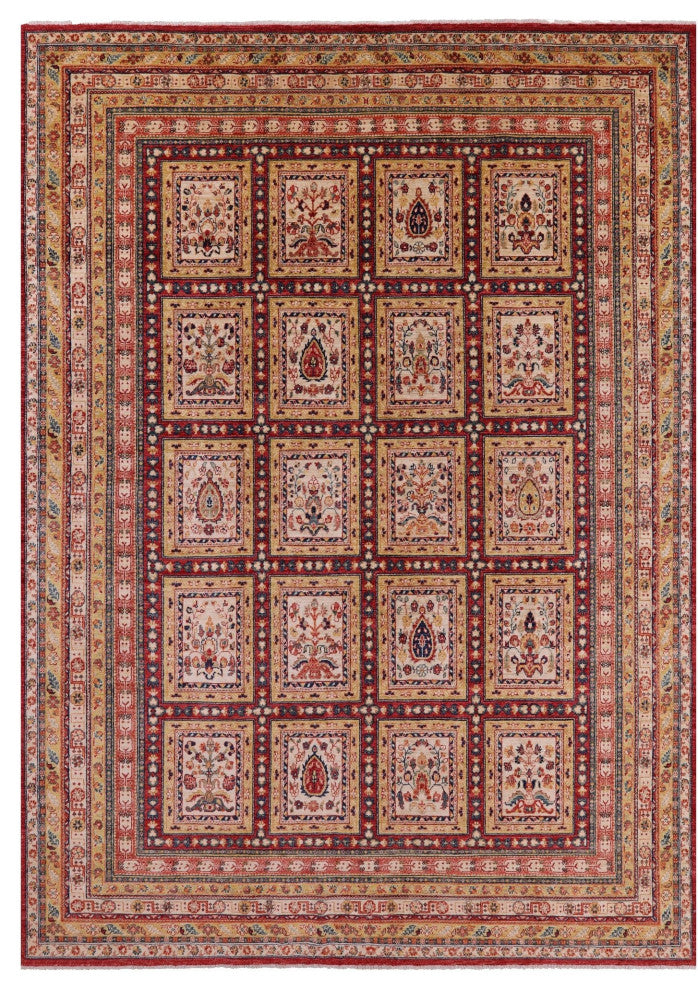 8' 2" X 11' 4" Persian Garden Design Hand Knotted Rug Q10956