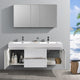 Valencia 60" Glossy White Wall Hung Double Sink Vanity, Faucet FFT3111BN