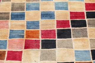 Consigned, Plaid Persian Design Hand-Knotted Vintage Oriental Rug, 4'7"X3'2"