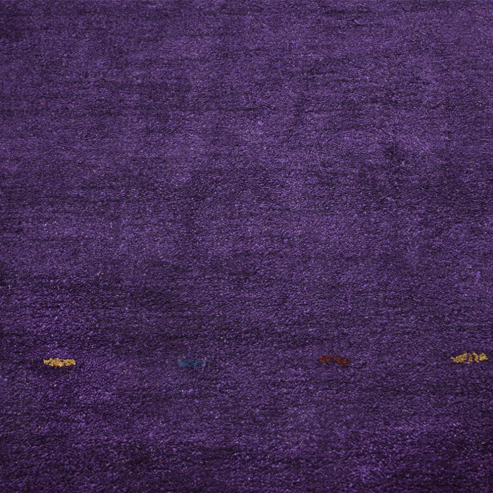 Hand Knotted Loom Silk Mix Area Rug Contemporary Purple