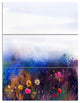 Watercolor Painting Flower in Meadow, Floral Canvas Art Print, 28x36, 3 Panels