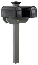 Hazelton Two-Sided Mailbox Post, Coastal Teak