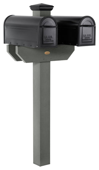 Hazelton Two-Sided Mailbox Post, Coastal Teak